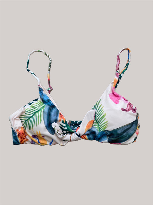 Styled - Cream Tropical Print High Waist Bikini Set